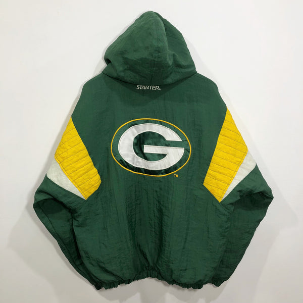 Jackets & Coats, Vintage Starter Nfl Green Bay Packers Jacket L Rare Black  With Hood Danny