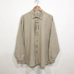 Vintage Austrian Traditional Heavy Linen Shirt (2XL)