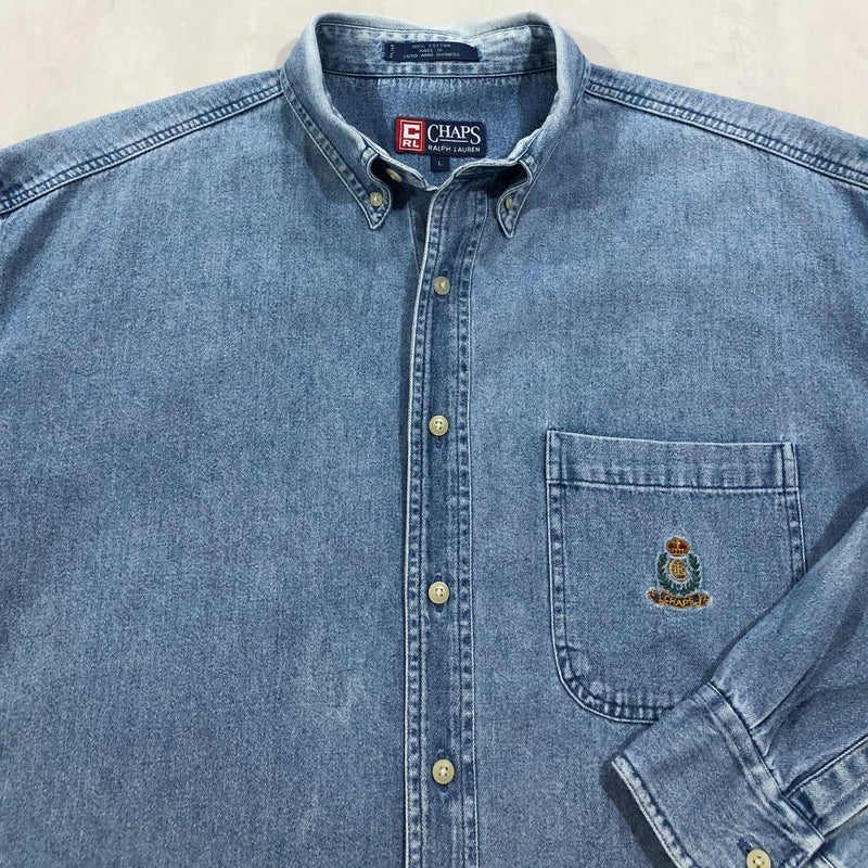 Vintage CHAPS Ralph Lauren Denim Shirt (L-XL/TALL)