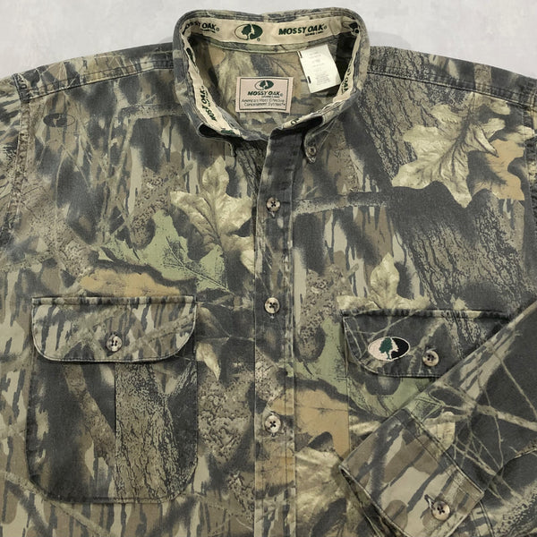 Vintage Mossy Oak Camo Shirt USA (M/TALL)