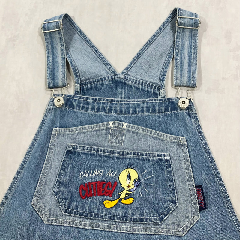 Vintage Looney Tunes Denim Overalls 2000 Tweety (W/L)