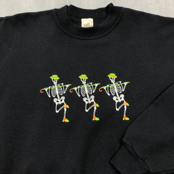 Vintage Sweatshirt Halloween Skeletons USA (L/SHORT)