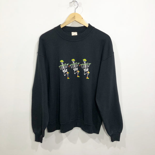 Vintage Sweatshirt Halloween Skeletons USA (L/SHORT)