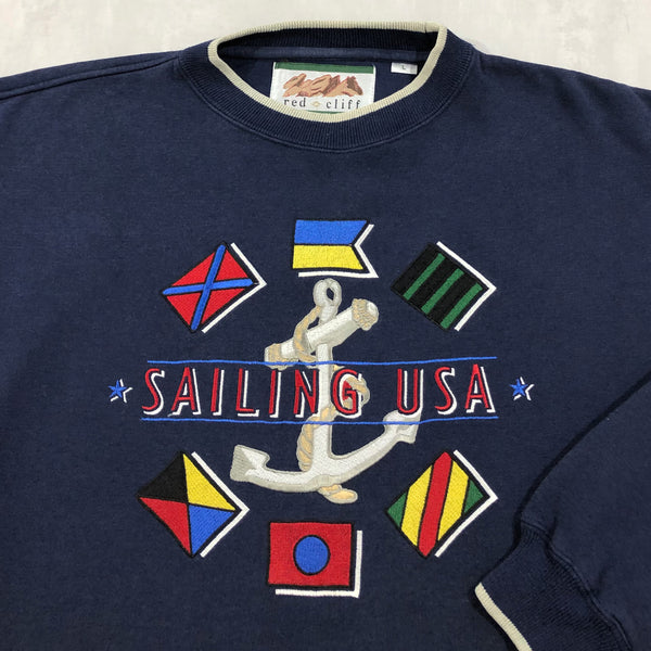 Vintage Sweatshirt Sailing USA (L/BIG-XL)