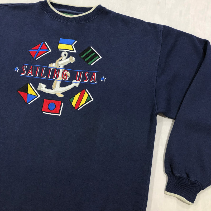 Vintage Sweatshirt Sailing USA (L/BIG-XL)