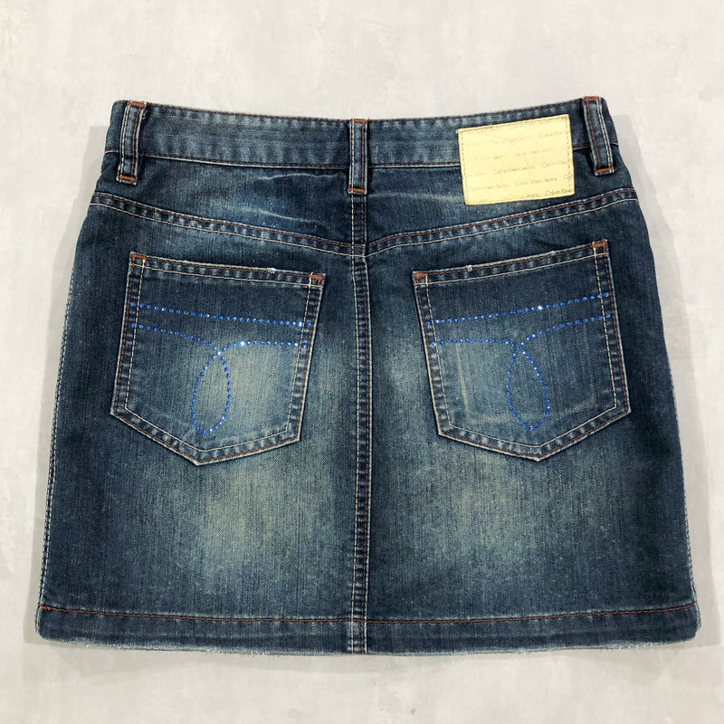 Calvin Klein Denim Micro Mini Skirt (25)