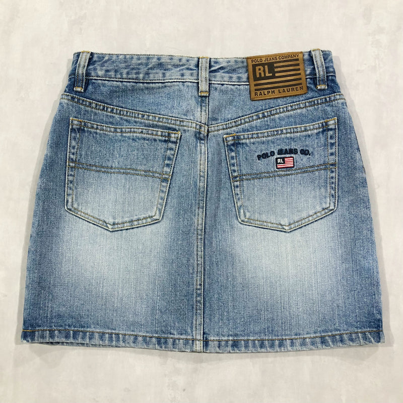 Vintage Polo Jeans Co Ralph Lauren Denim Mini Skirt (28)