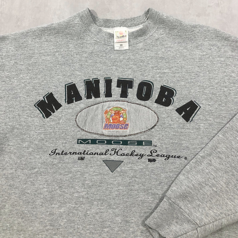 Vintage Fruit of the Loom Sweatshirt IHL Manitoba Moose (L)