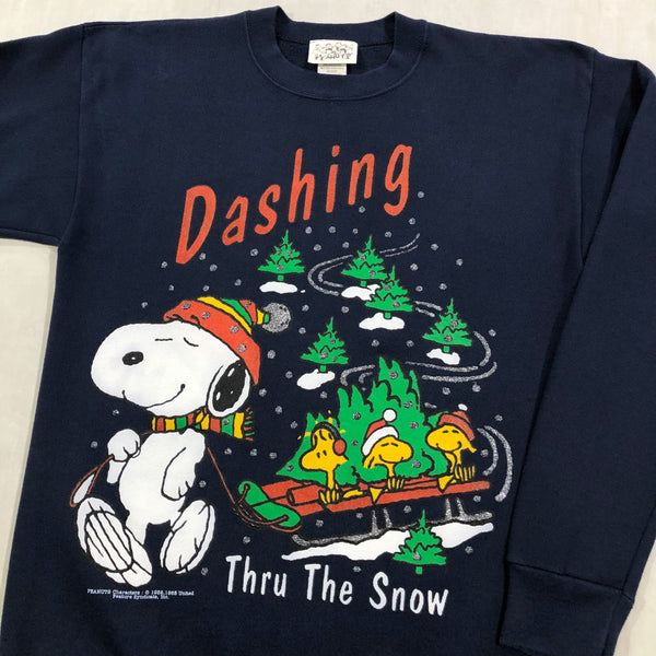 Vintage Peanuts Sweatshirt Dashing Thru The Snow (S)