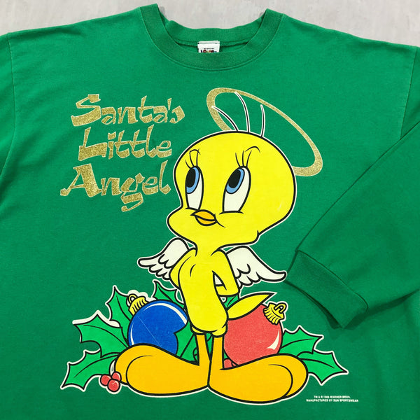 Vintage Looney Tunes Sweatshirt 1996 Santa's Little Angel Tweety (W/XL)