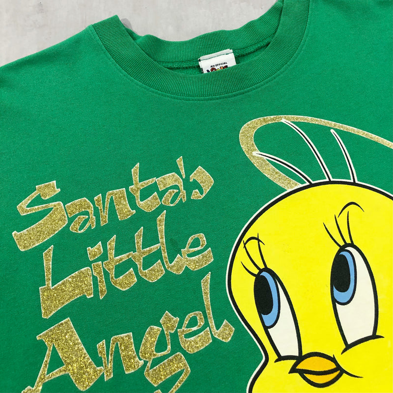 Vintage Looney Tunes Sweatshirt 1996 Santa's Little Angel Tweety (W/XL)