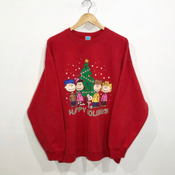 Vintage Peanuts Sweatshirt Happy Holidays (L/BIG)