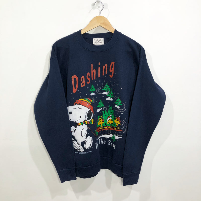 Vintage Peanuts Sweatshirt Dashing Thru The Snow (S)