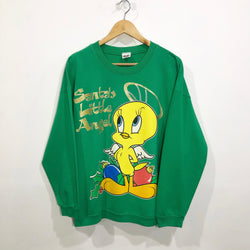 Vintage Looney Tunes Sweatshirt 1996 Santa's Little Angel Tweety (W/XL)