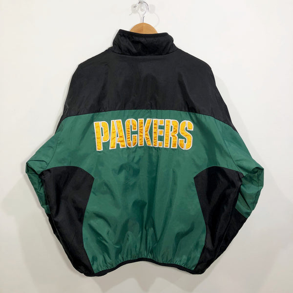 Vintage 90's Green Bay Packers Reversible Leather and Wool Jacket