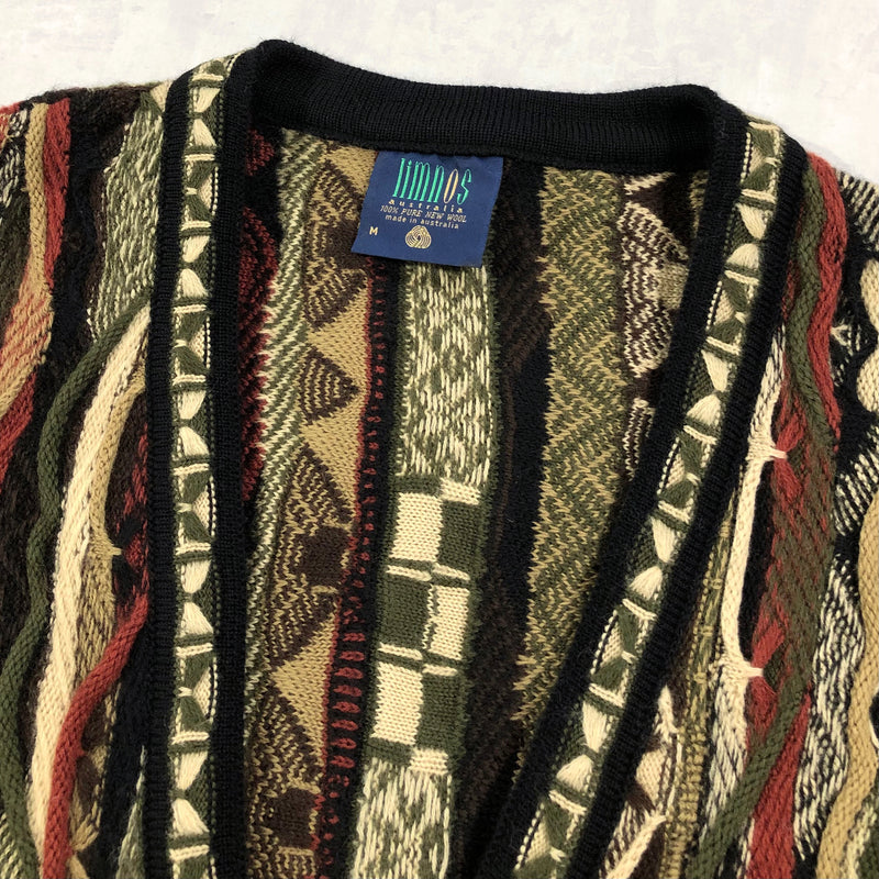 Vintage Limnos Australia Wool Cable Knit Cardigan (L/BIG)