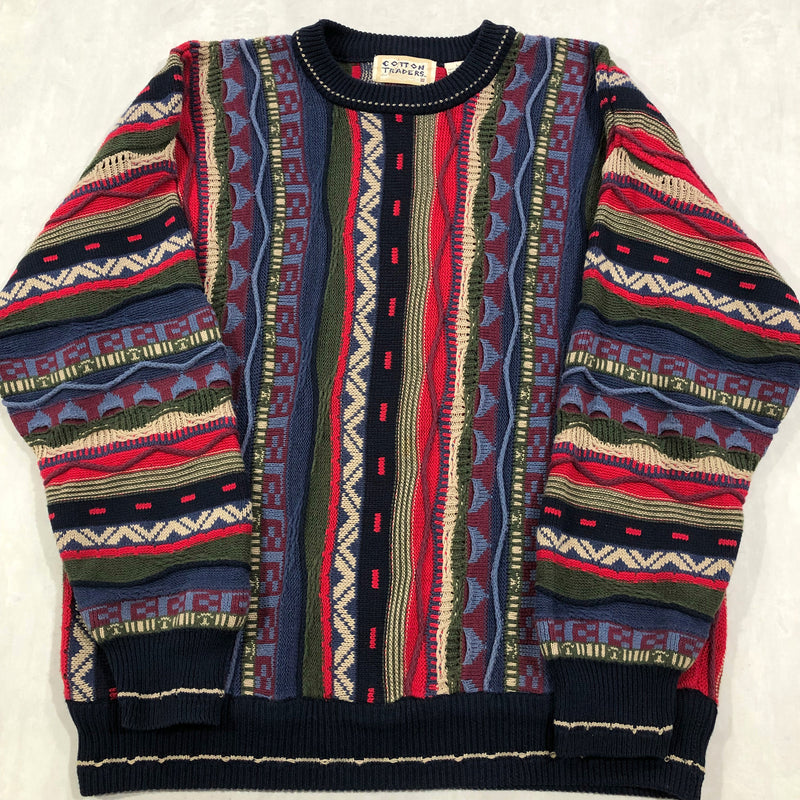 Vintage Cotton Traders Cable Knit Sweater (L/BIG-XL)