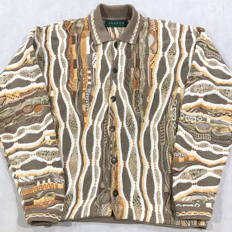 Vintage Tundra Canada Cable Knit Cardigan (XL)