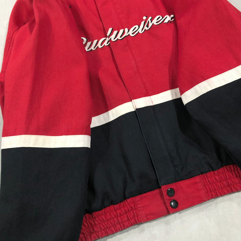 Vintage Winner's Circle Nascar Jacket Red Budweiser (L/BIG)