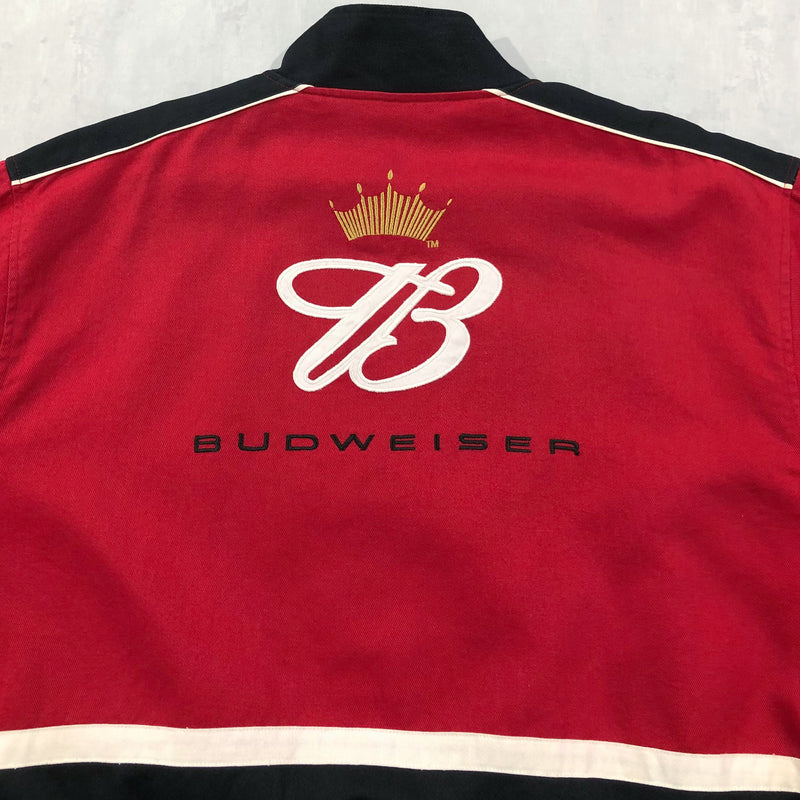 Vintage Winner's Circle Nascar Jacket Red Budweiser (L/BIG)