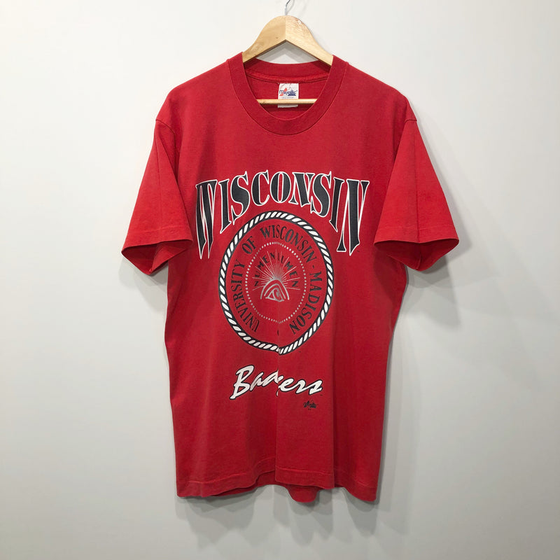 Vintage Majestic T-Shirt Wisconsin-Madison Uni Badgers USA (L/TALL)