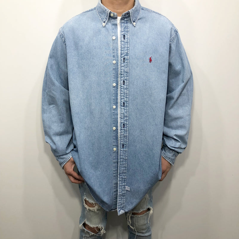 Polo Ralph Lauren Denim Shirt XL BIG TALL VINTAGELANDNZ