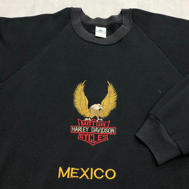 Vintage Equis Fleeced Sweatshirt Harley Davidson Mexico (L)