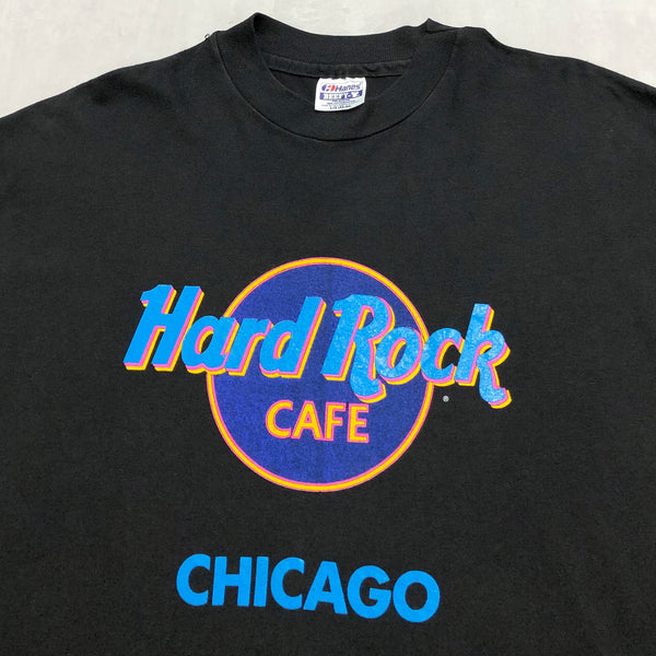 Vintage Hanes T-Shirt Hard Rock Cafe Chicago USA (L)