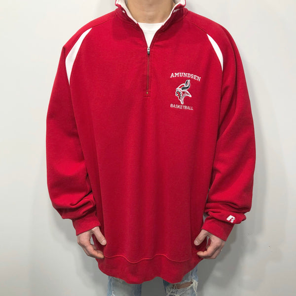 Russell Fleeced Quarter Zip Sweatshirt Amundsen School Chicago (2XL/TALL)