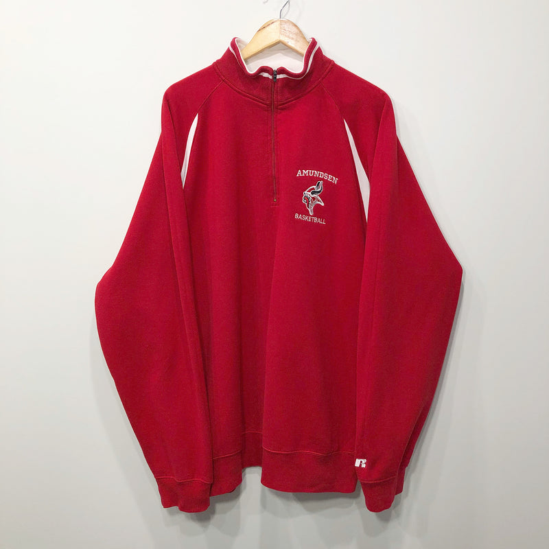 Russell Fleeced Quarter Zip Sweatshirt Amundsen School Chicago (2XL/TALL)