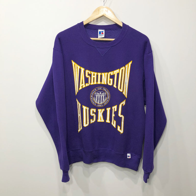 Vintage Russell Fleeced Sweatshirt Washington Uni Huskers USA (M/SHORT)