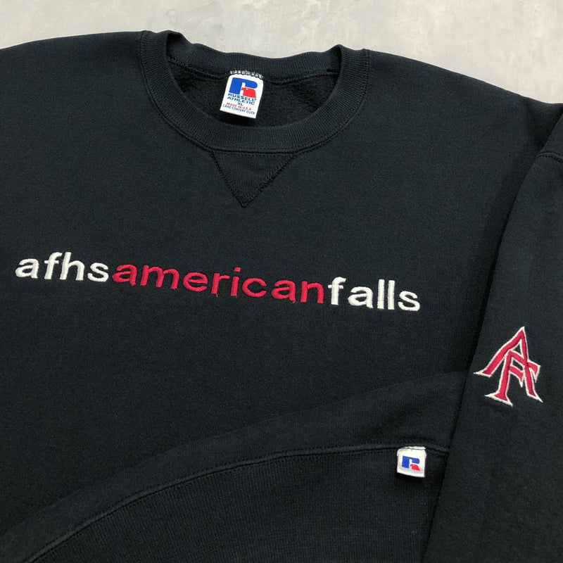 Vintage Russell Fleeced Sweatshirt American Falls School USA (L/BIG)