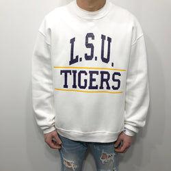 Vintage Russell Fleeced Sweatshirt Louisiana State Uni Tigers USA (L/SHORT)