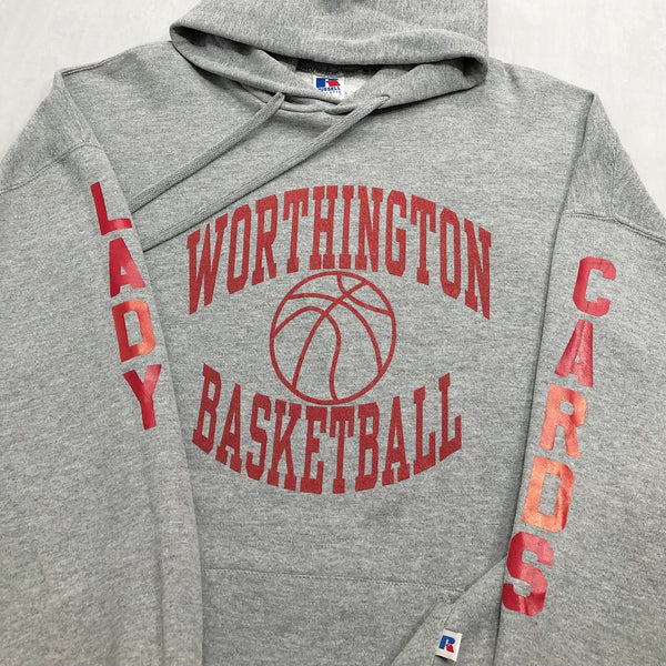 Vintage Russell Fleeced Hoodie Worthington School Ohio Basketball (2XL)