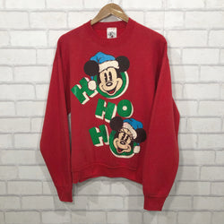 Vintage Disney Fleeced Sweatshirt Ho Ho Ho (S)