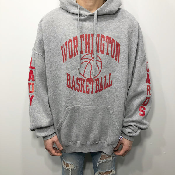 Vintage Russell Fleeced Hoodie Worthington School Ohio Basketball (2XL)