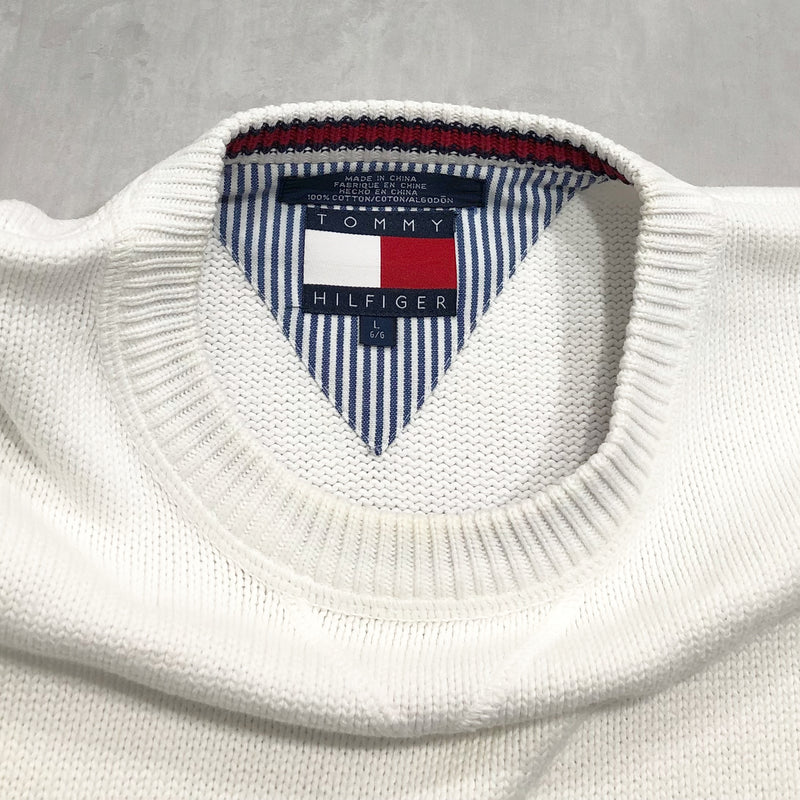 Vintage Tommy Hilfiger Knit Sweater Lion Crest Logo (L)