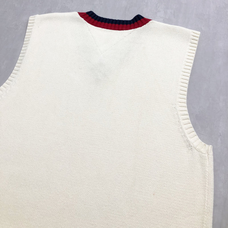 Vintage Tommy Hilfiger Knit Vest Lion Crest Logo (L)