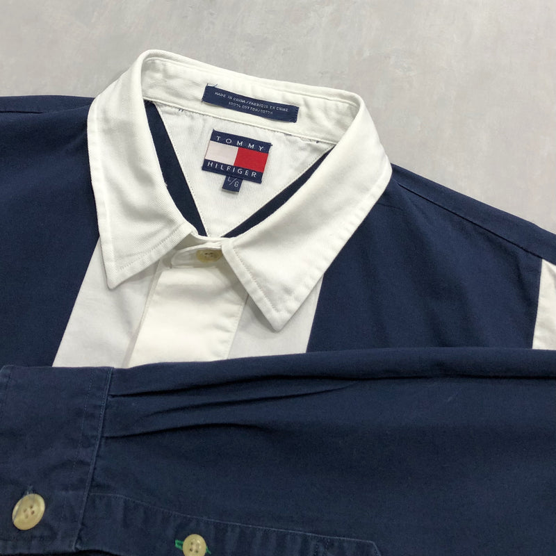 Vintage Tommy Hilfiger Shirt Lion Crest Logo (L/BIG-XL)