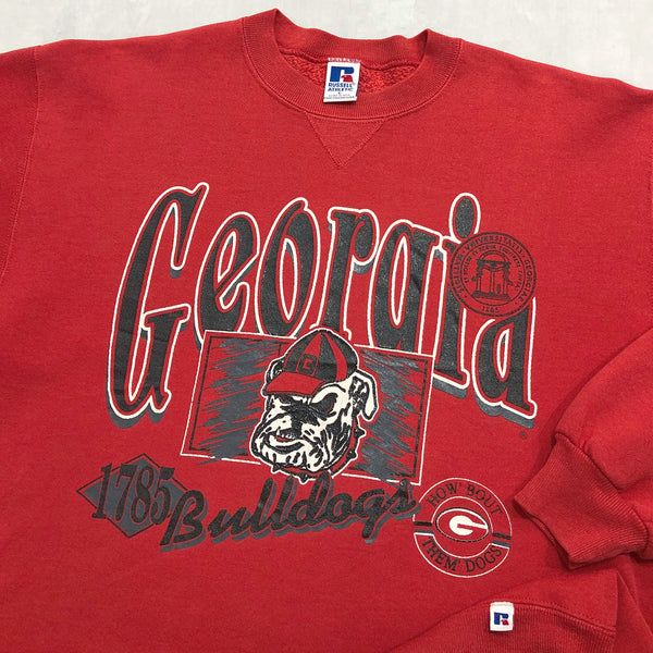 Vintage Russell Fleeced Sweatshirt Georgia Uni Bulldogs USA (L/SHORT)