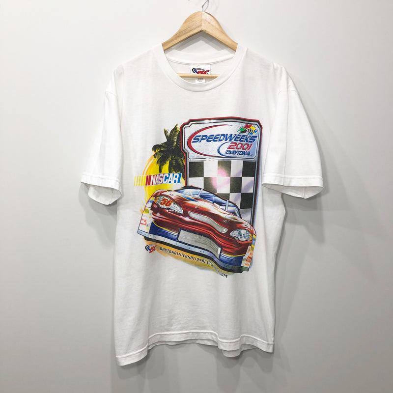 ISC Nascar T-Shirt 2001 Speedweeks Daytona USA (L)